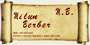 Milun Berber vizit kartica